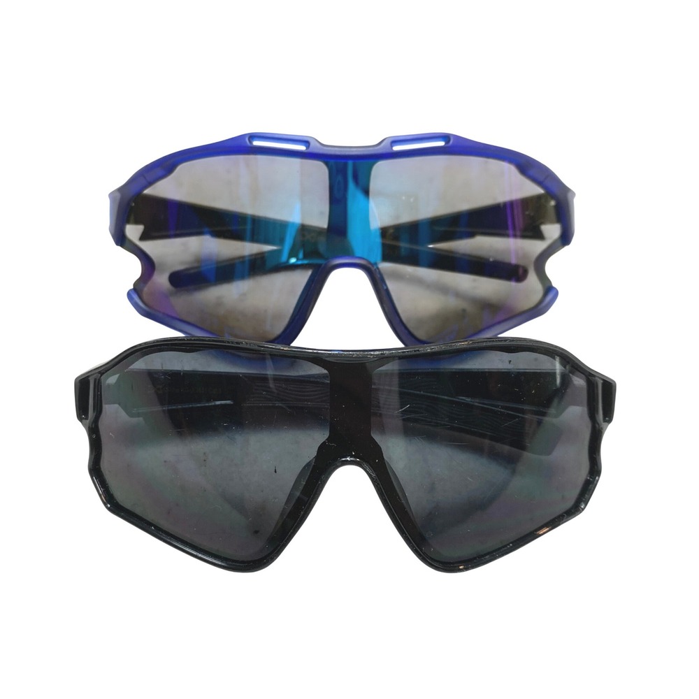X-Loop Sport Sunglasses Lot of 2 KG-X3631 Black KG-X3678 Blue Shield Wrap Around